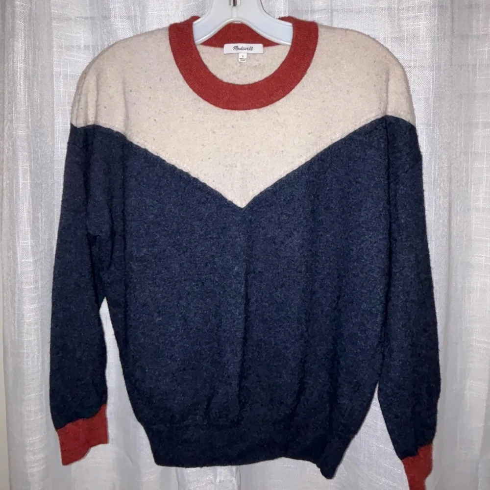 Madewell Yoke Colorblock Chevron Sweater - Picture 2 of 6